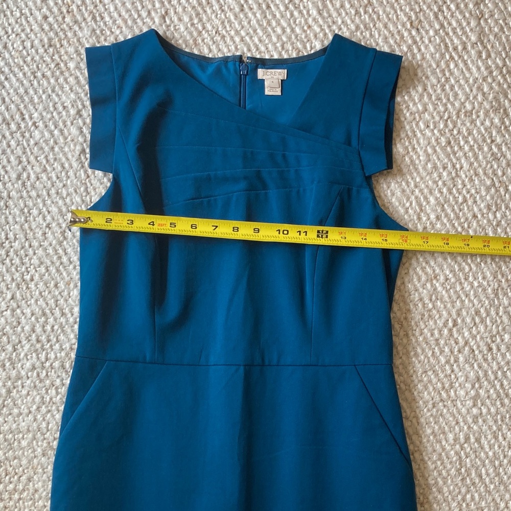NWOT J. Crew Sleeveless Teal-Blue Sheath Dress - Picture 7 of 9